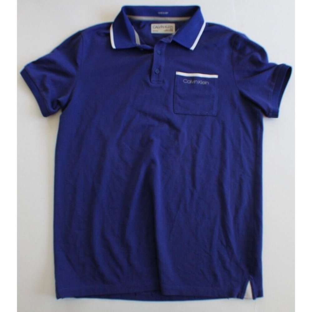 Calvin Klein Move 365 Blue Polo With Pocket - Size Small